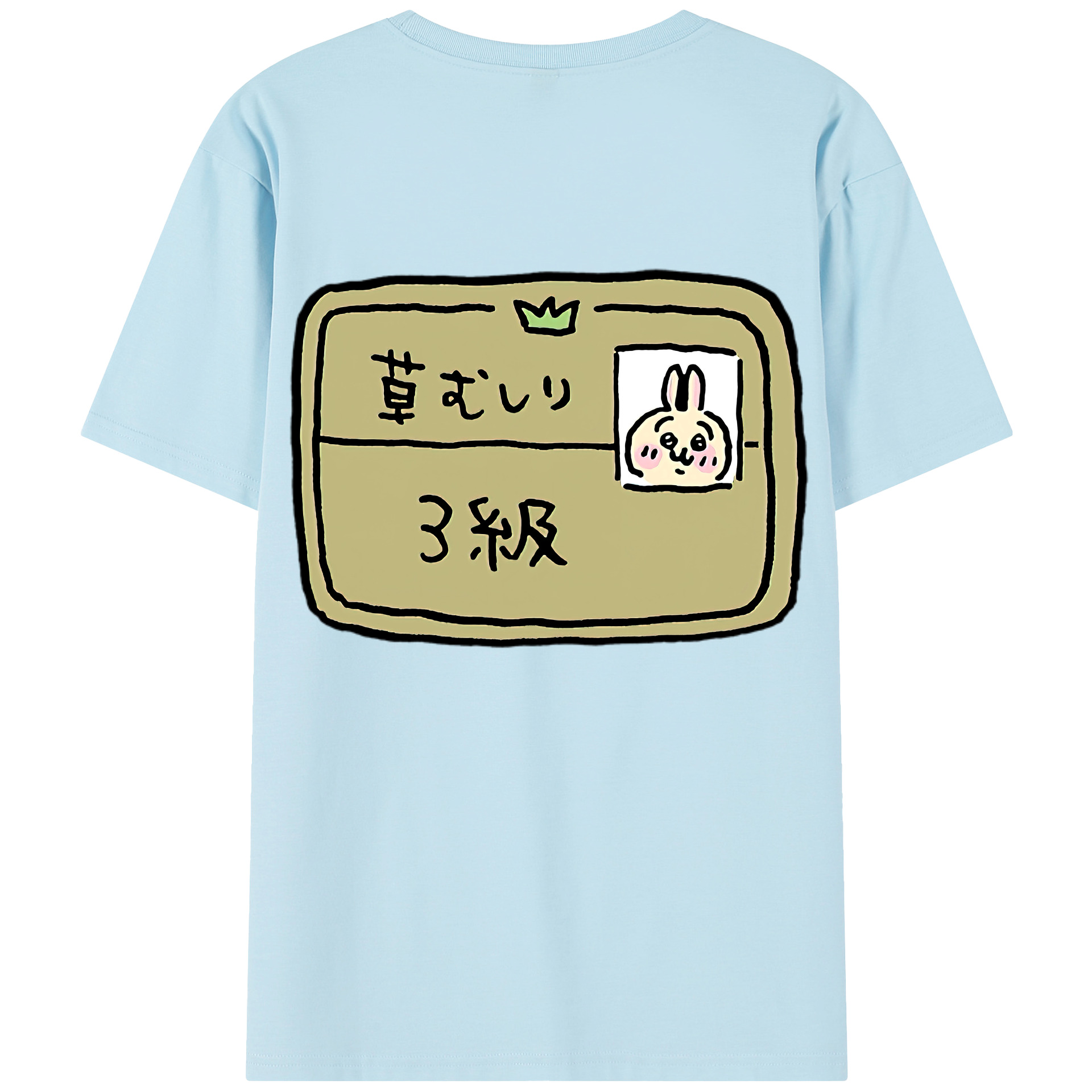 （画像用） ちいかわ うさぎ Chii-kawa usagi 綿100％半袖Tシャツ（背面プリント）
